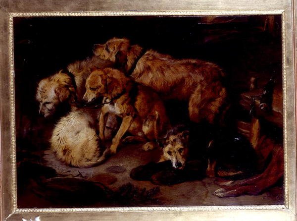 Fireside Party (olej na plátně) od Edwin Landseer