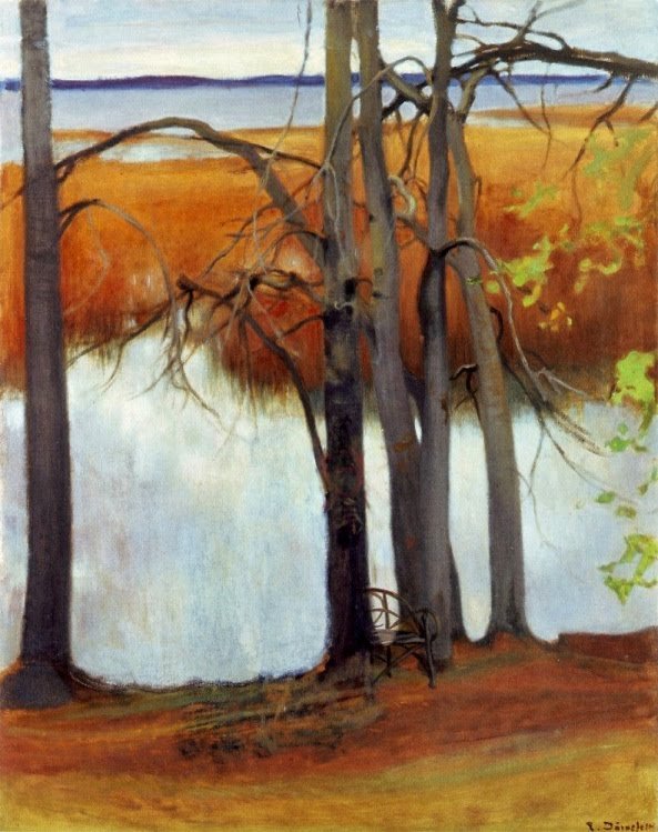 Kaislikkorantan Angličtina: Lake Shore with Reedsn od Eero Järnefelt