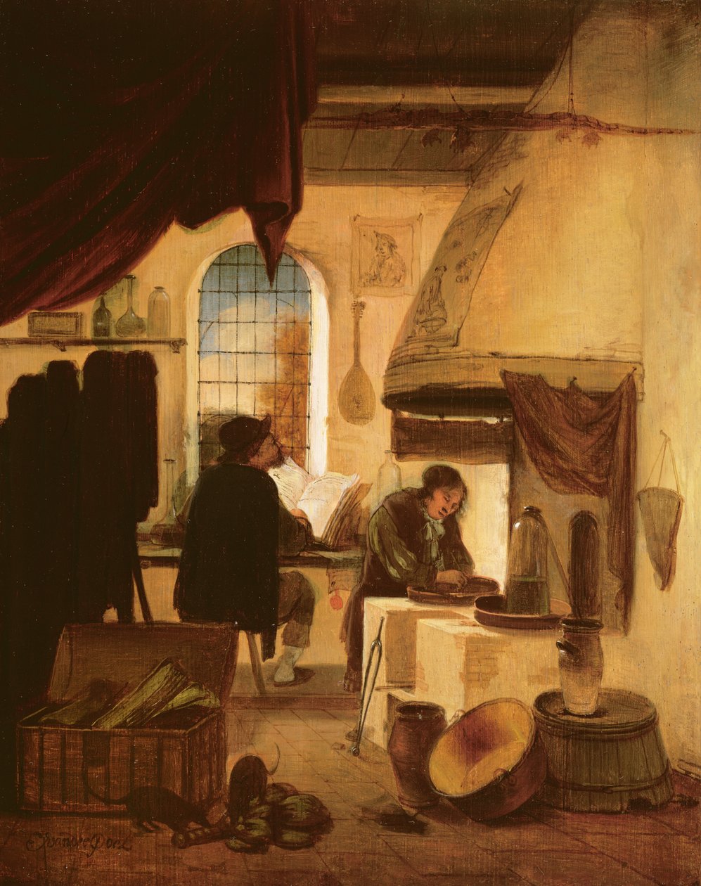 Alchymista (panel) od Egbert van der Poel