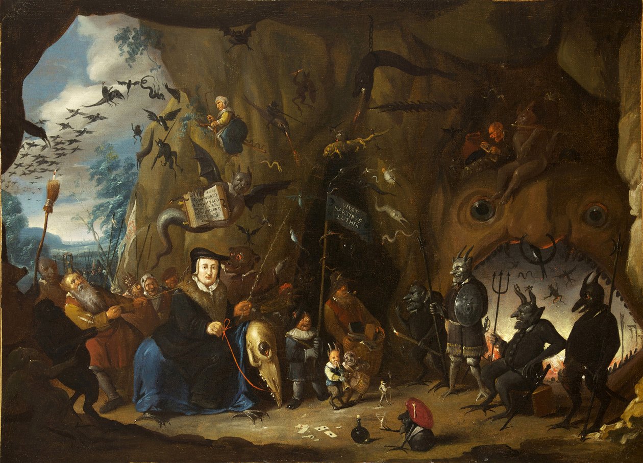 Luther v pekle od Egbert van Heemskerk the Younger