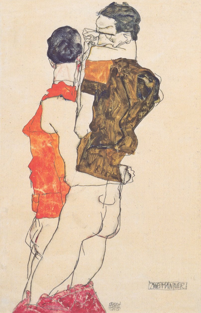 Dva muži od Egon Schiele