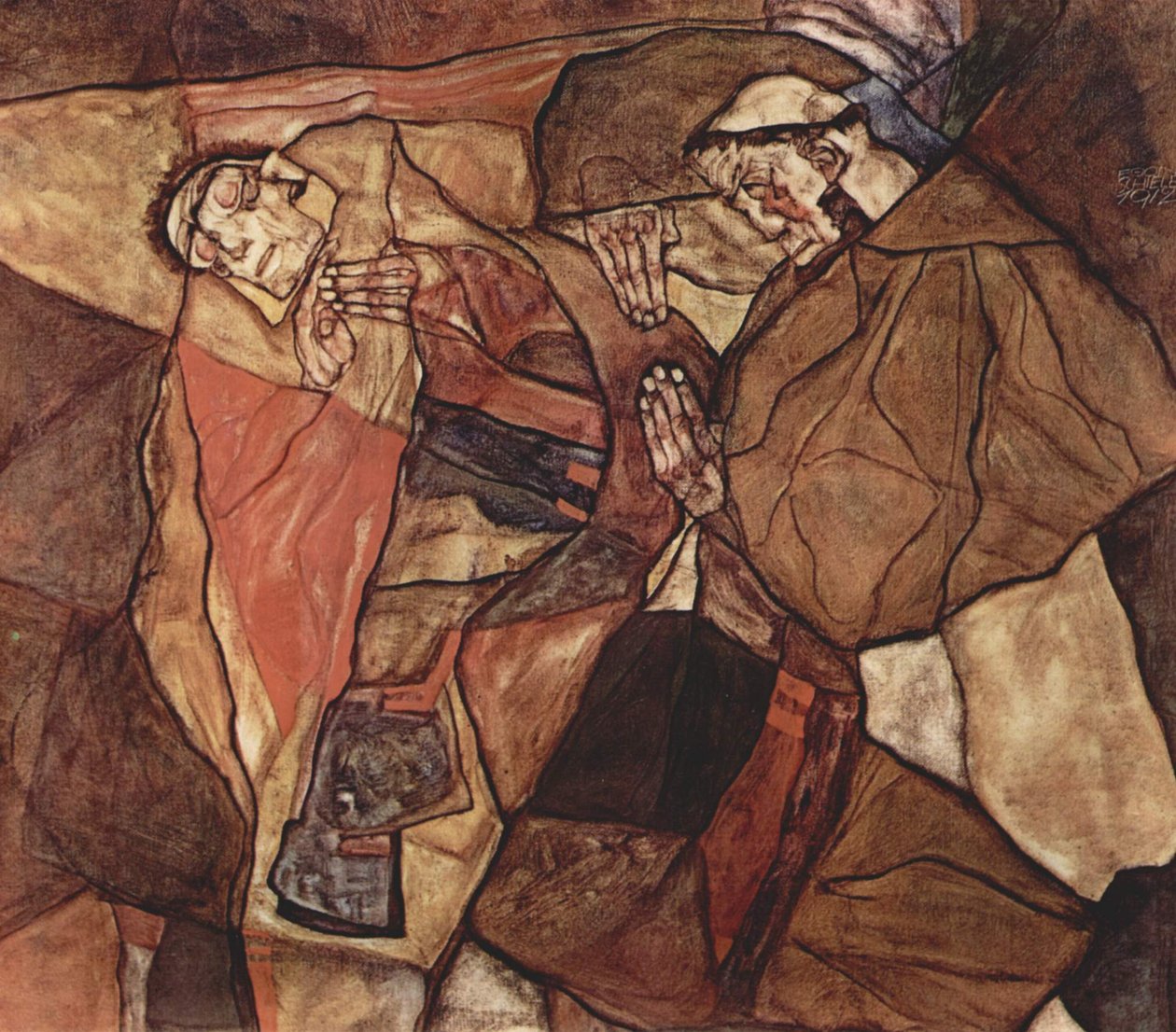 Agony (The Death Struggle) od Egon Schiele