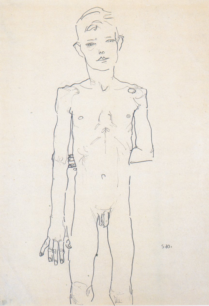 Akt stojícího chlapce od Egon Schiele