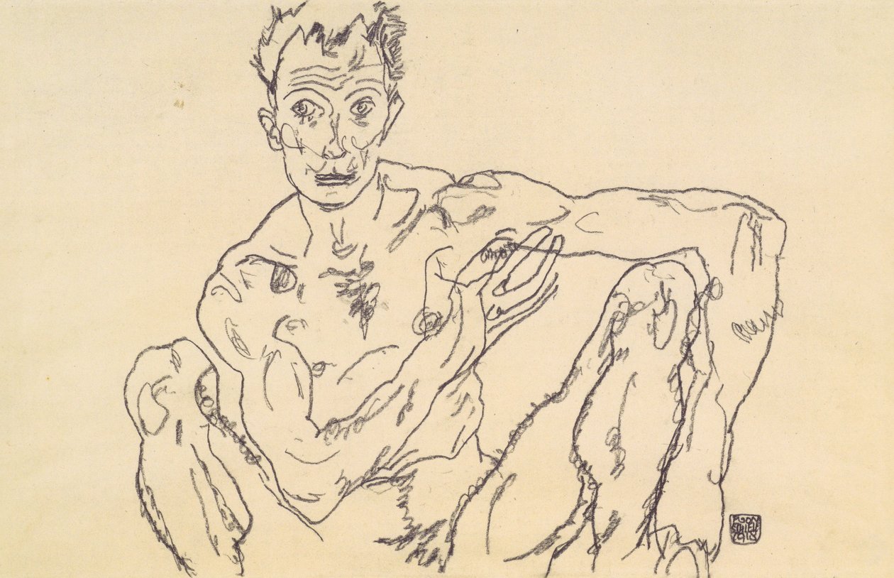 Aktselbstbildnis od Egon Schiele