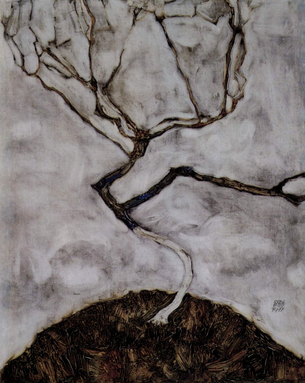 Malý strom v pozdním podzimu od Egon Schiele