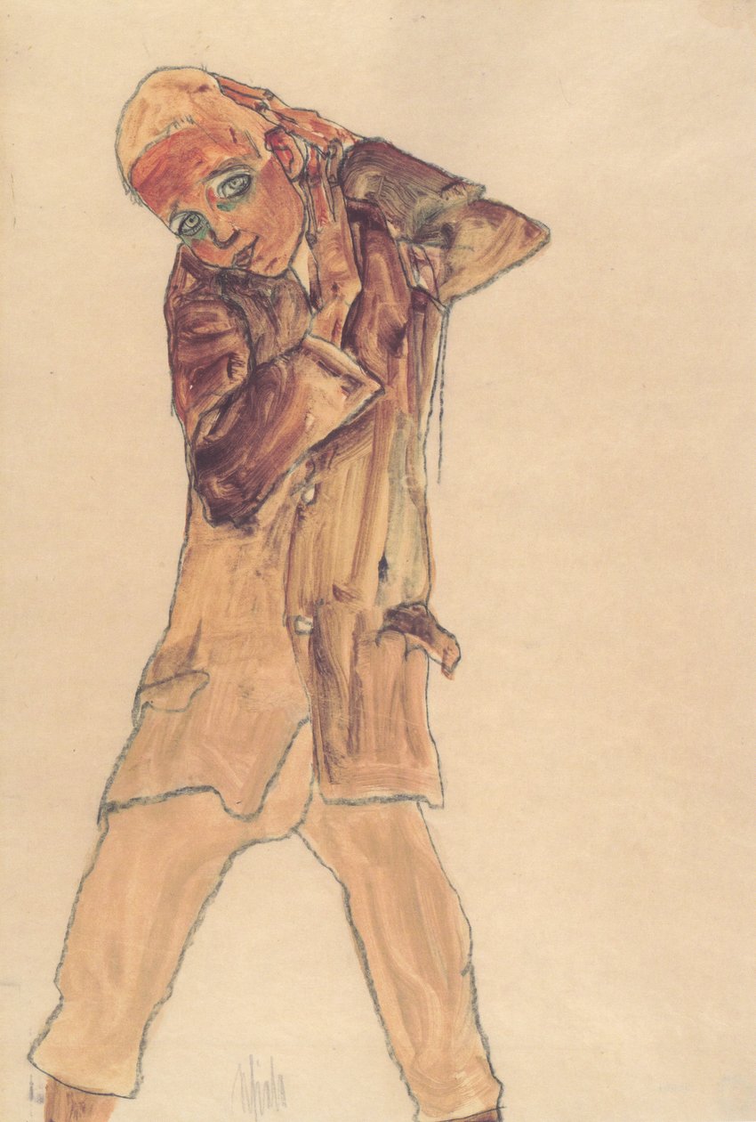 Chlapec s dlouhou sukní od Egon Schiele