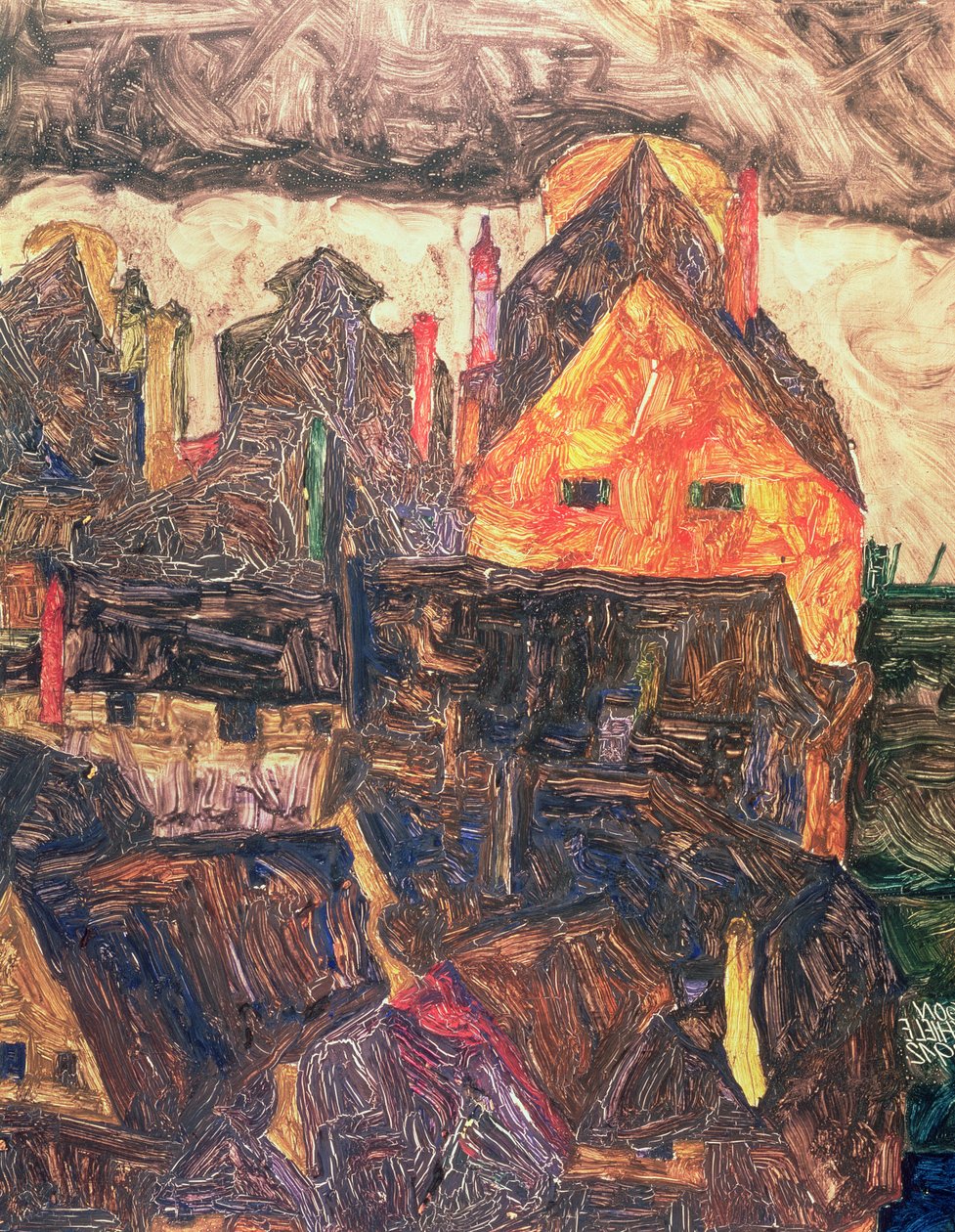 Krumau na Molde, 1912 od Egon Schiele