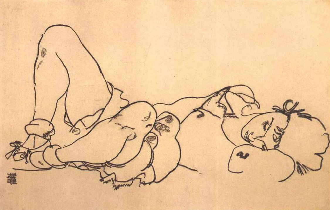 Ležící od Egon Schiele