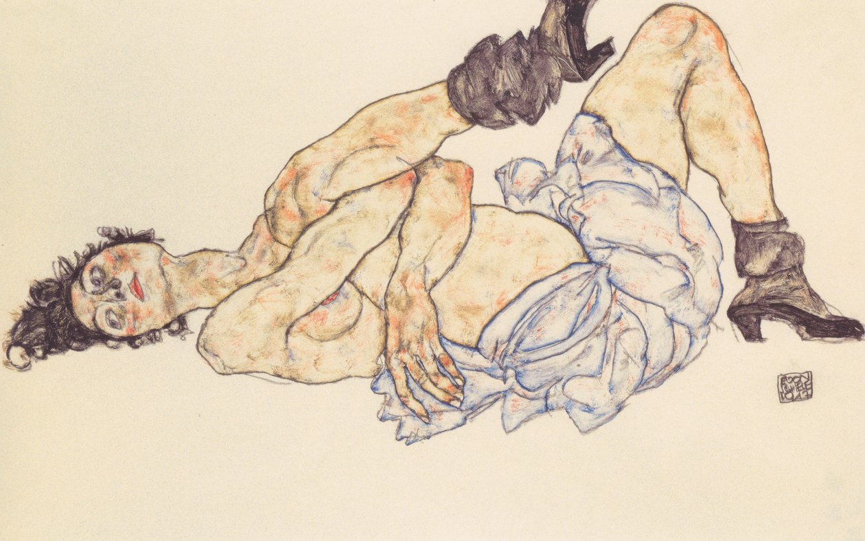 Ležící ženský akt od Egon Schiele