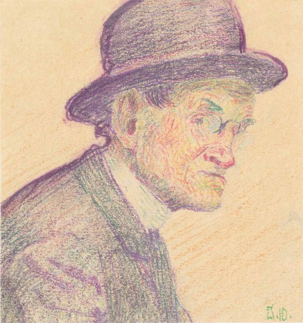 Muž s buřinkou a pinzetou od Egon Schiele