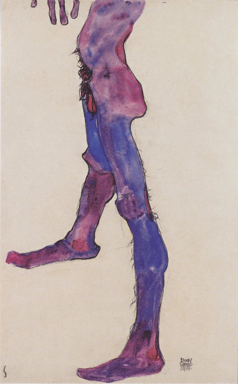 Mužské břicho trupu od Egon Schiele