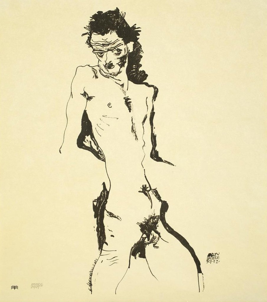 Mužský akt (autoportrét) od Egon Schiele