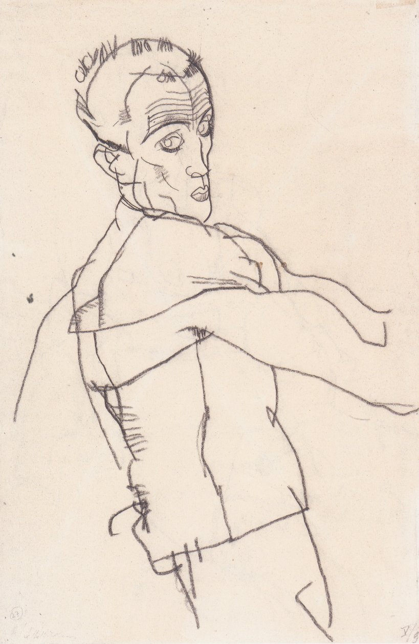 Autoportrét v profilu od Egon Schiele