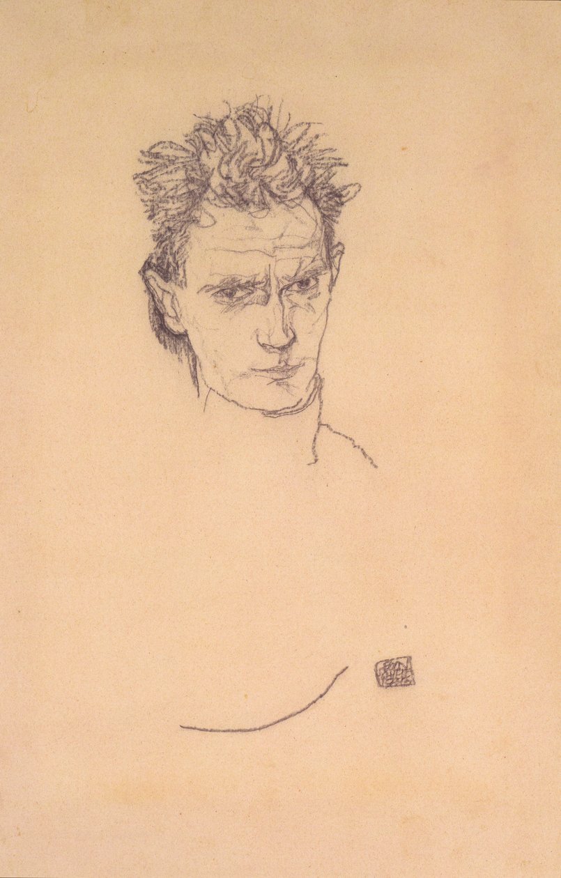 Autoportrét v uniformě od Egon Schiele