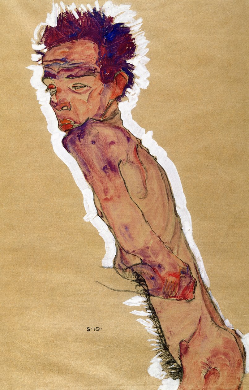 Autoportrét Akt, 1910 od Egon Schiele
