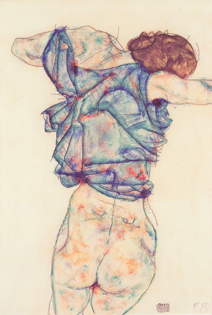 Žena svlékání od Egon Schiele