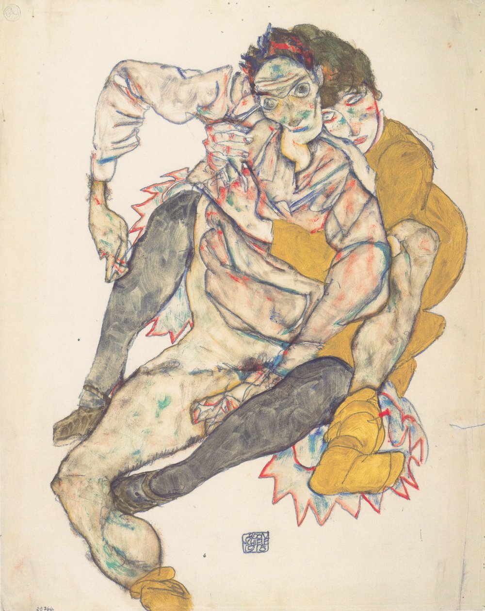 Sedící pár od Egon Schiele