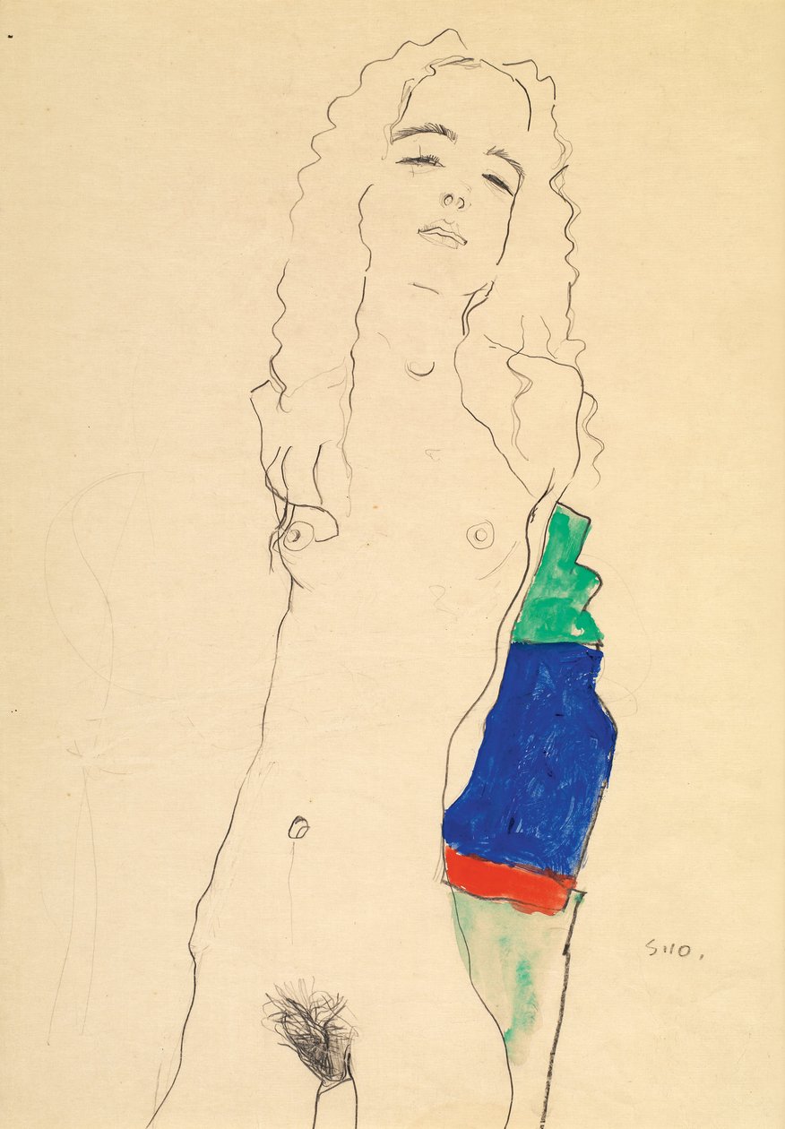 Stojící ženská akt od Egon Schiele