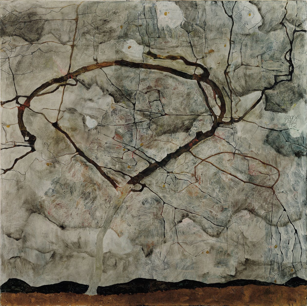 Podzimní strom v turbulentním vzduchu, 1912 od Egon Schiele