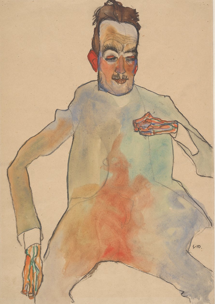 Violoncellista, 1910. od Egon Schiele