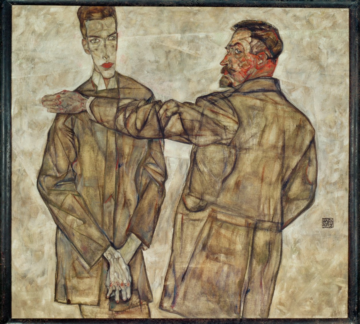 Dvojportrét ústředního inspektora ... (malba na plátně) od Egon Schiele
