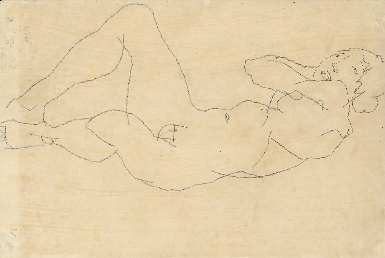 Ženský akt s rukama za hlavou, 1914 od Egon Schiele