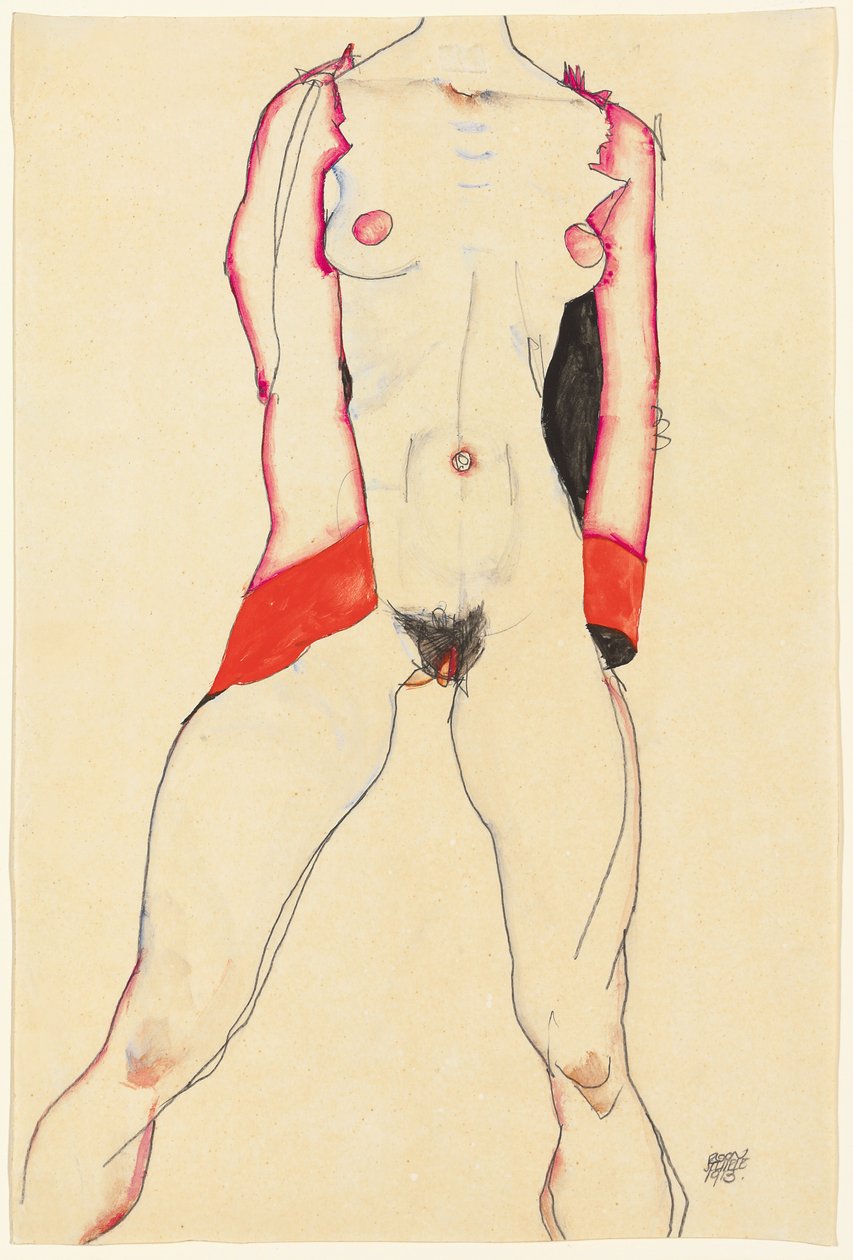 ženské torzo; Weiblicher Torso, 1913 od Egon Schiele