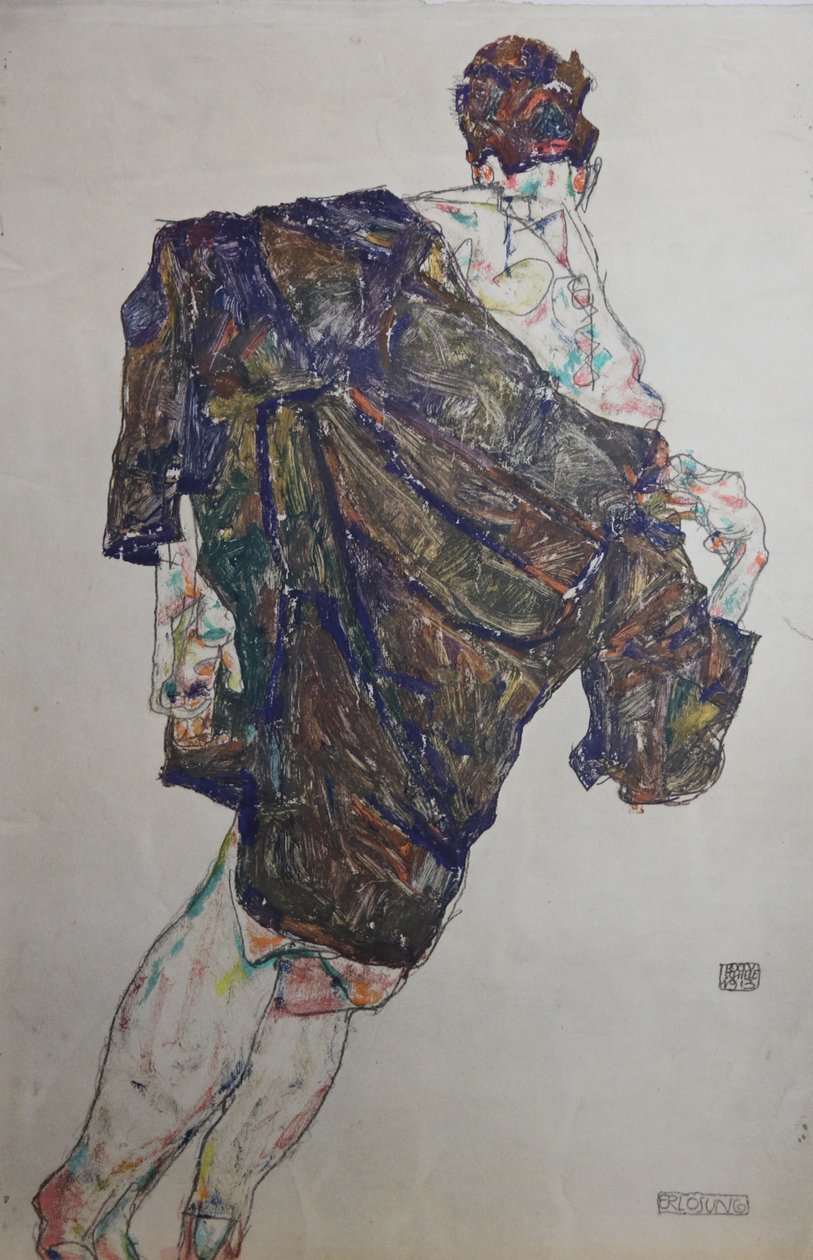 Figura s pláštěm, 1913. od Egon Schiele