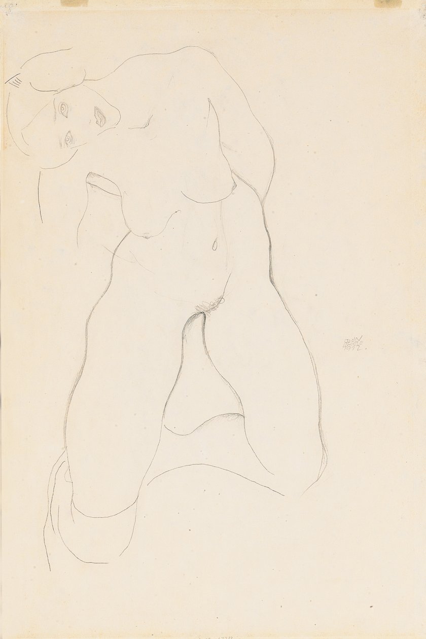Klečící ženský akt, 1912 od Egon Schiele