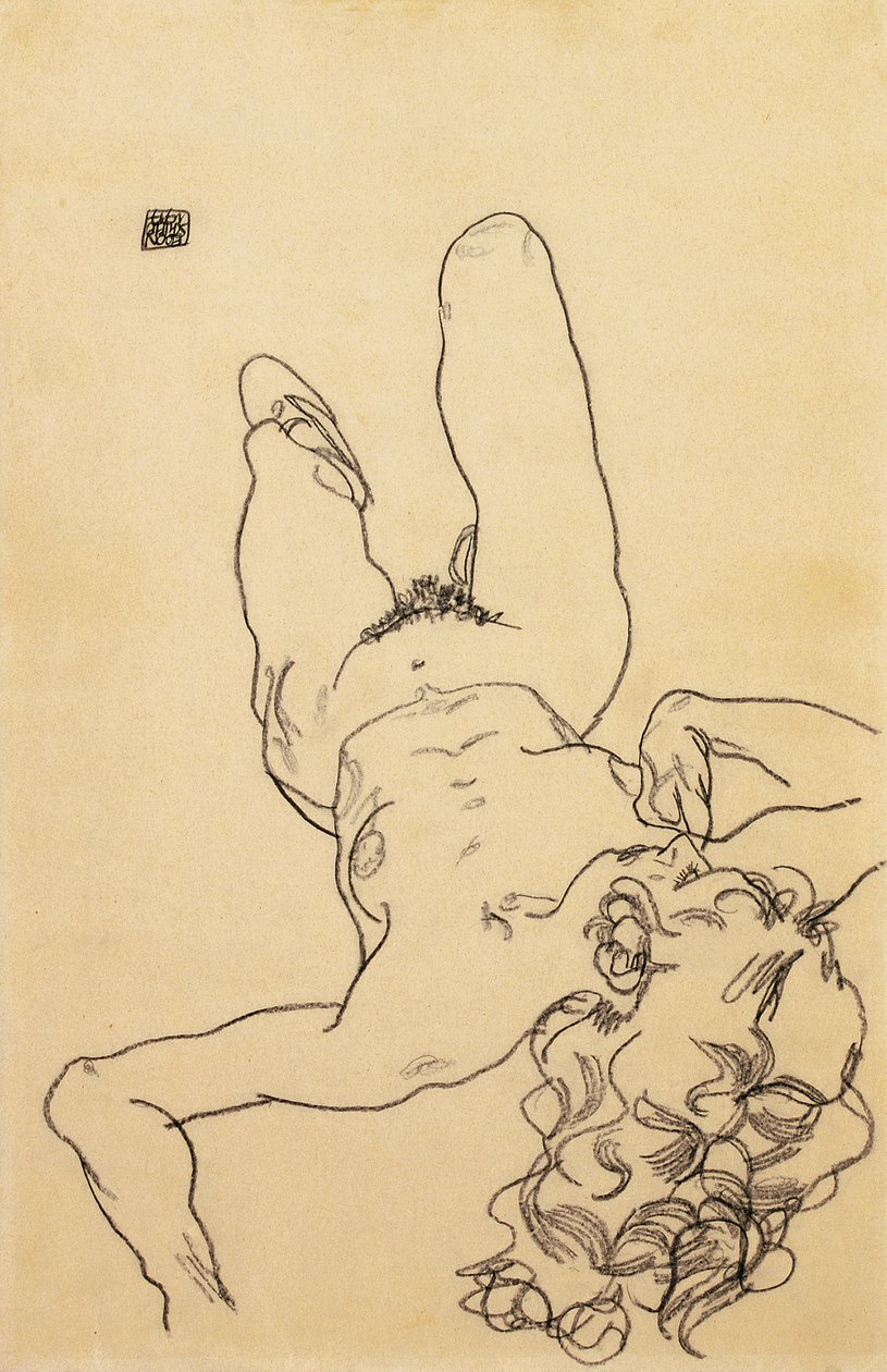 Klečící ženský akt, 1917 od Egon Schiele