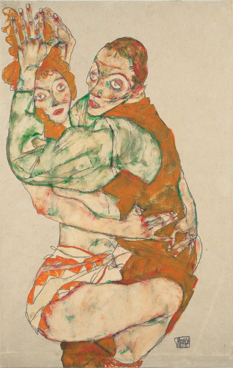 Milování, 1915 od Egon Schiele