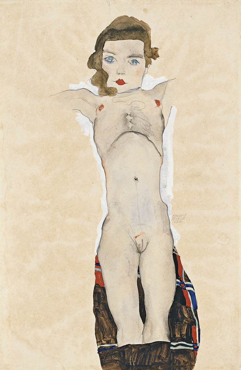 Nahá dívka s nataženýma rukama, 1911 od Egon Schiele