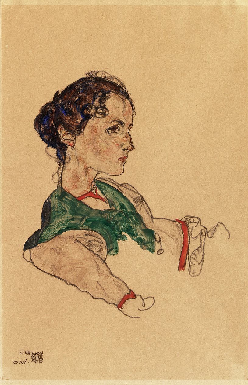 Portrét umělkyně Silvie Kollerové od Egon Schiele