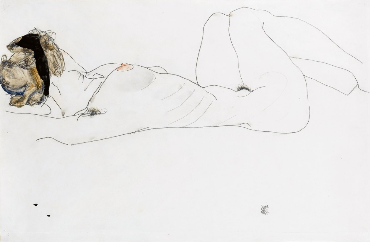 Ležící ženský akt, 1912 od Egon Schiele