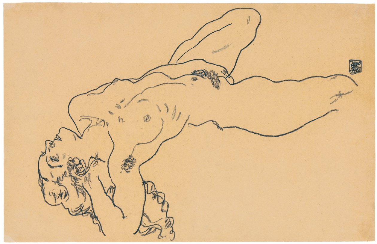 Ležící akt, 1918 od Egon Schiele