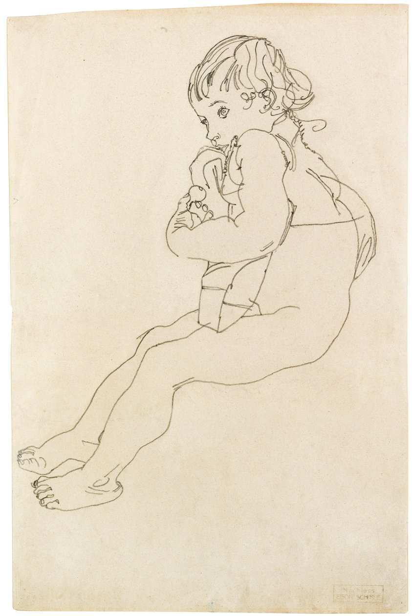 Sedící dítě, 1916 od Egon Schiele