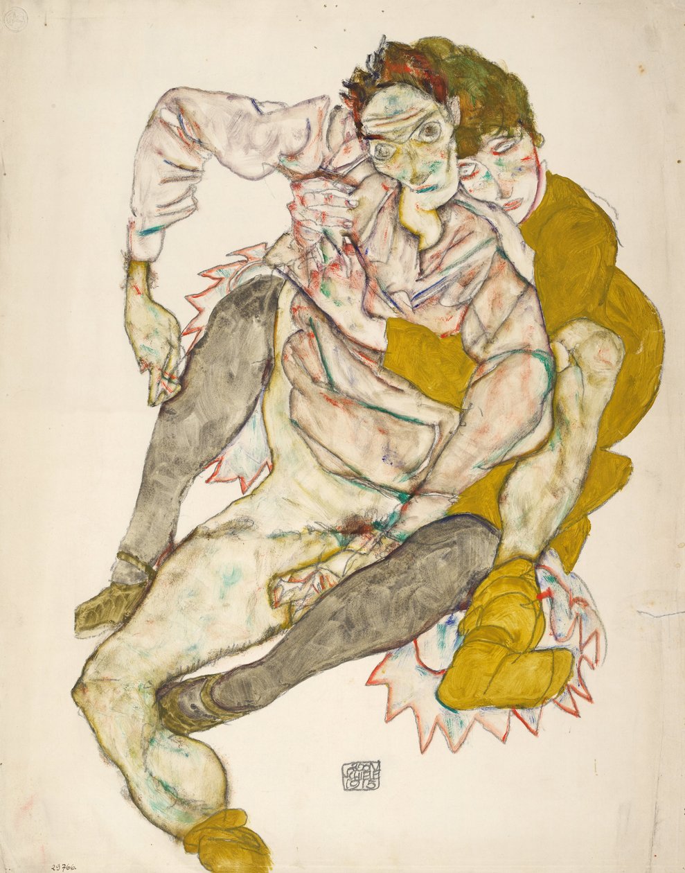 Sedící pár od Egon Schiele