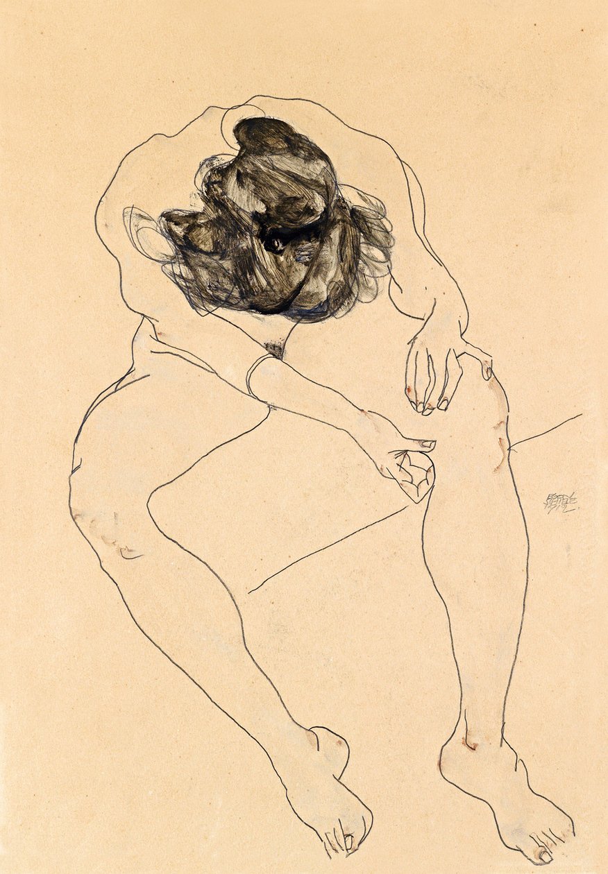 Sedící ženský akt, 1912 od Egon Schiele