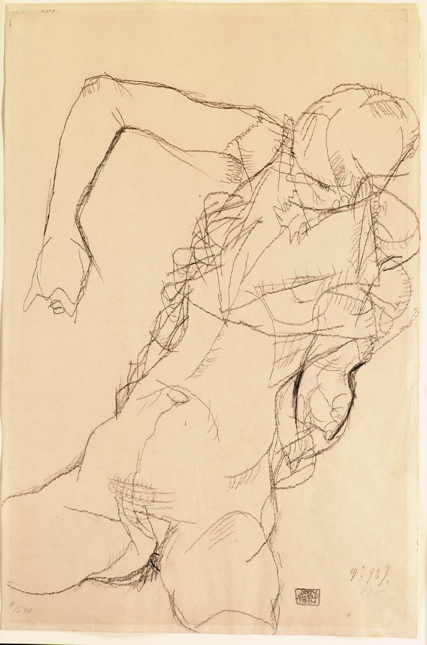 Sedící akt, 1914 od Egon Schiele