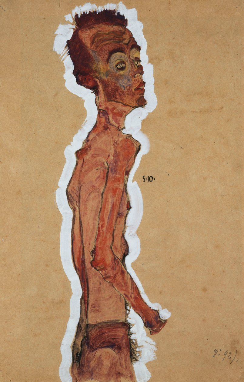 Autoportrét, 1910 od Egon Schiele