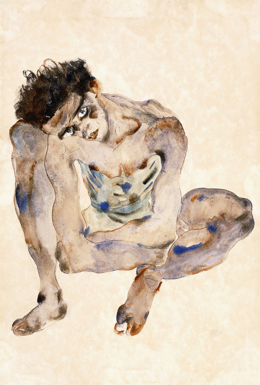 Squatting od Egon Schiele