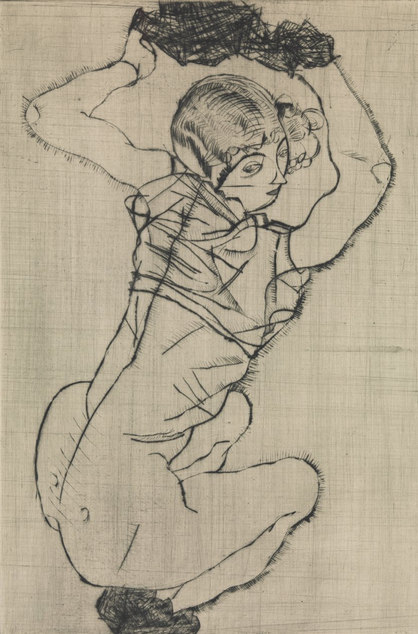 Žena v podřepu, 1914. od Egon Schiele