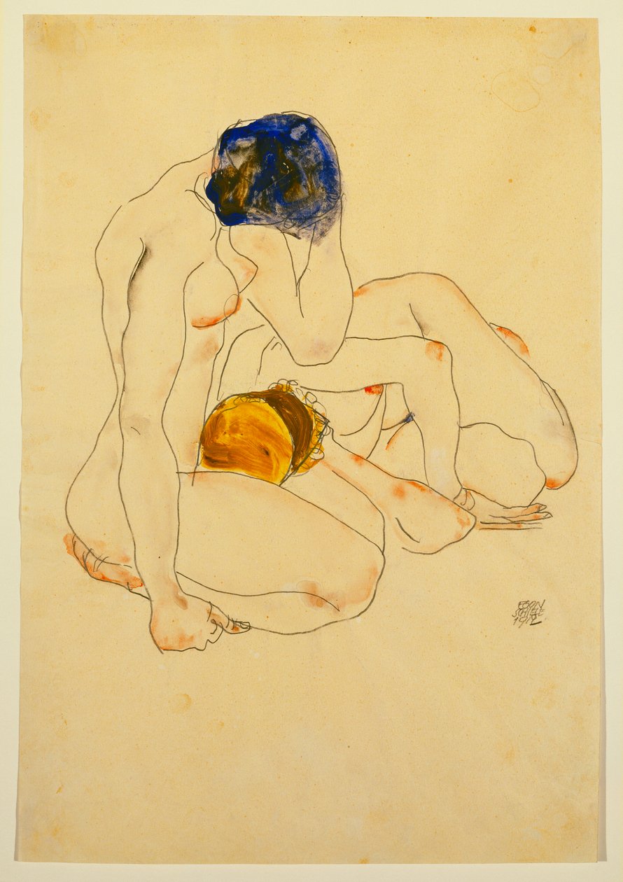 Dva přátelé, 1912 od Egon Schiele