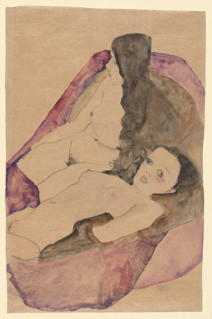Dva ležící akty od Egon Schiele