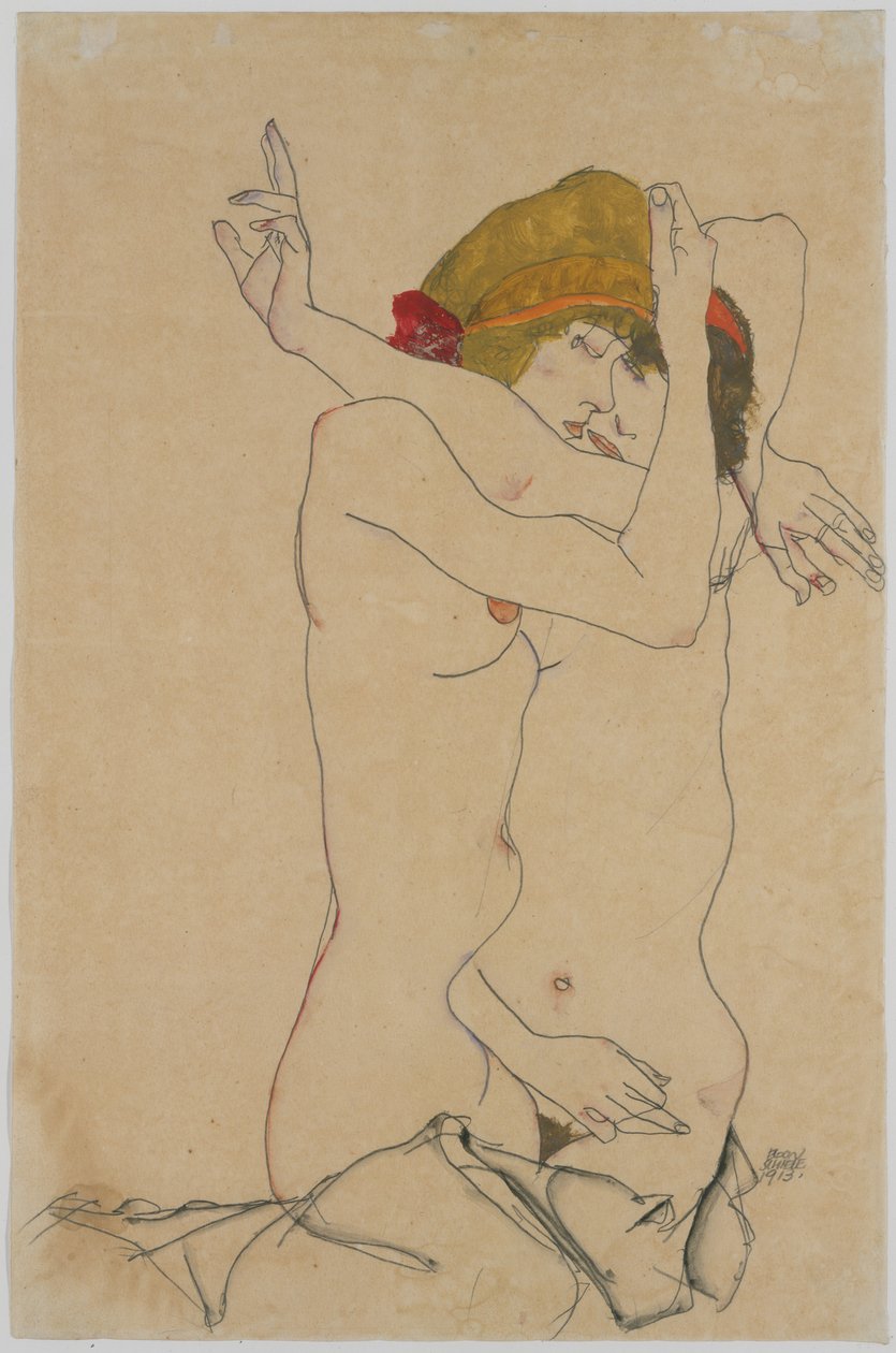 Dvě ženy v objetí, 1913. od Egon Schiele