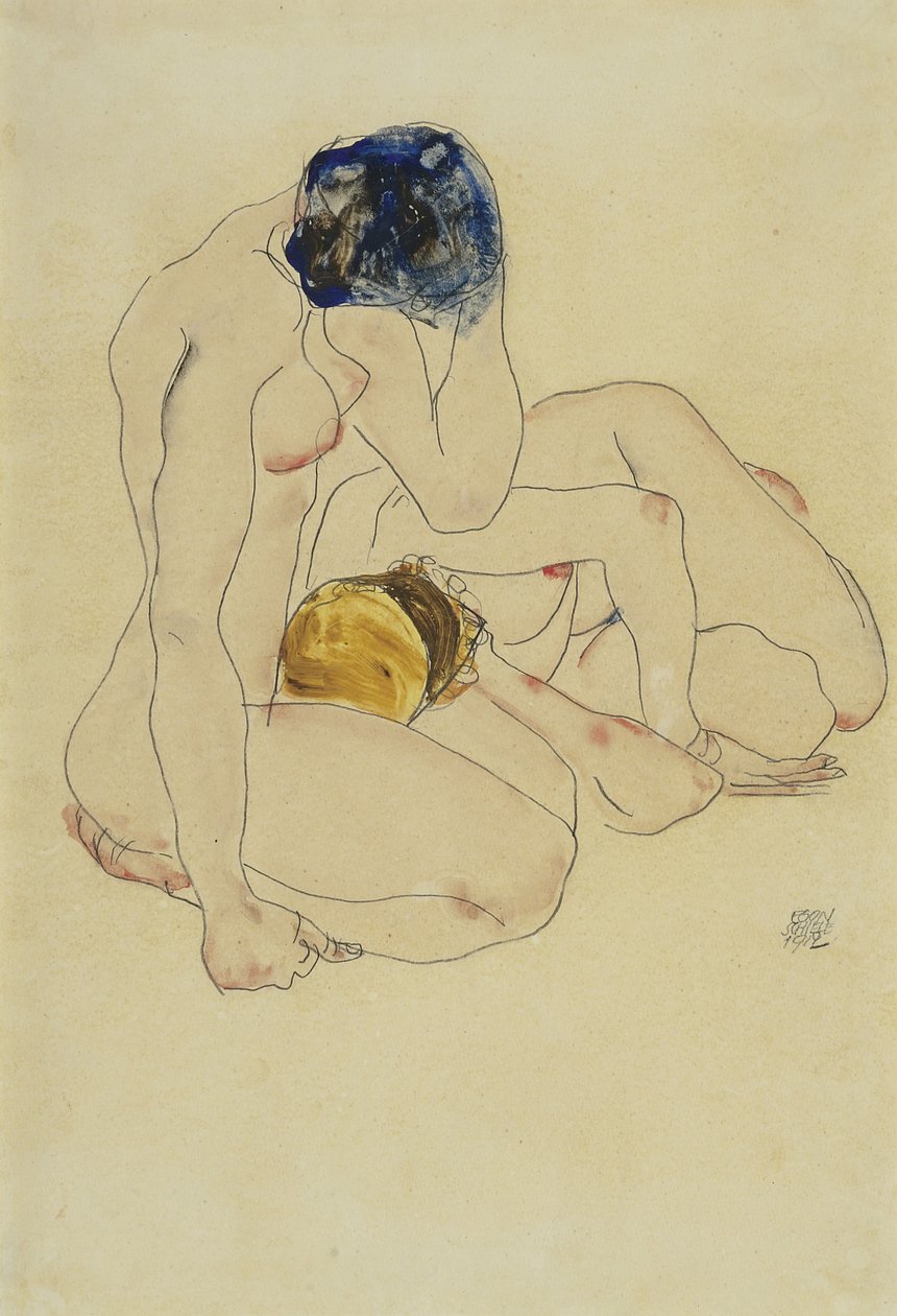 Dva přátelé, 1912 od Egon Schiele