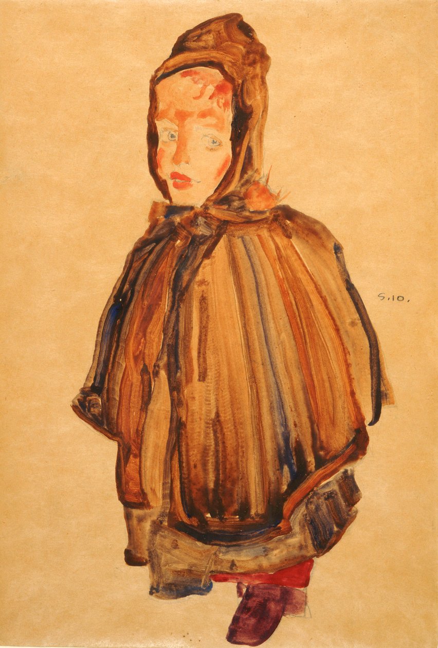 Žena s kapotou od Egon Schiele