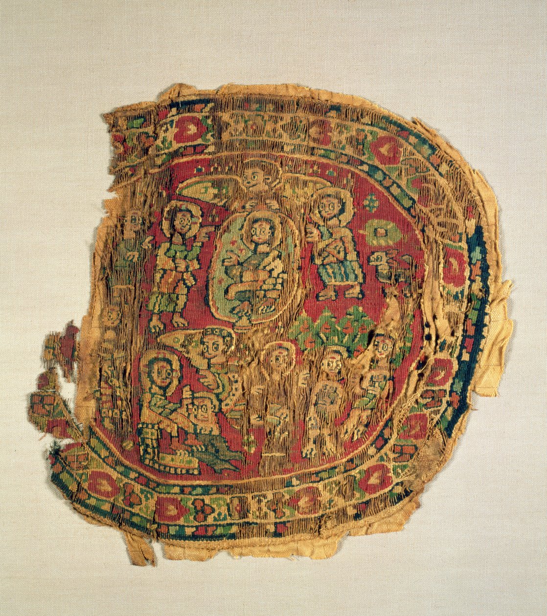 Koberec s postavami světců, egyptské, koptské období, 4.-12. století, (textil) od Egyptian