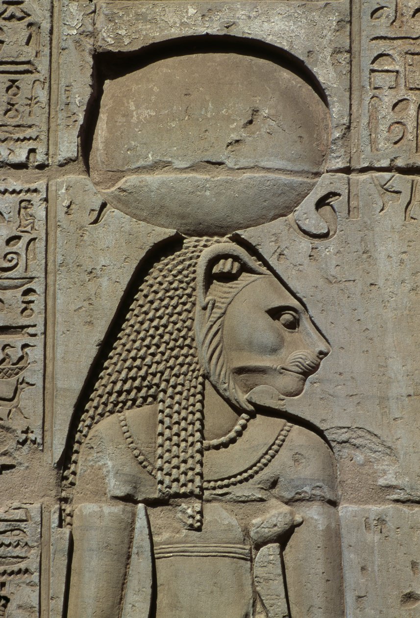 Detail reliéfu, kámen Bastet od Egyptian