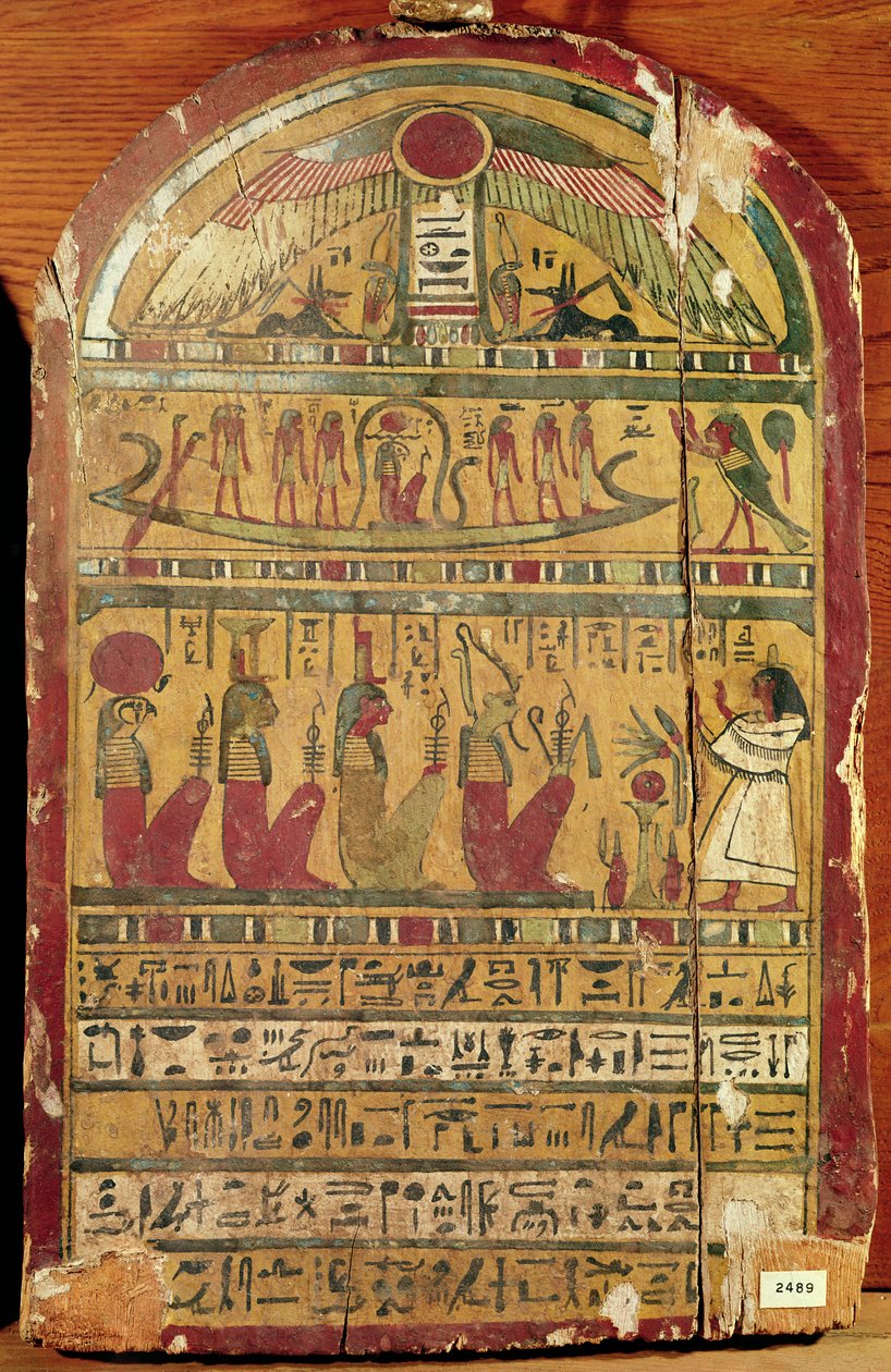 Stéla, cca 664-332 př. n. l. (lakované dřevo) od Egyptian